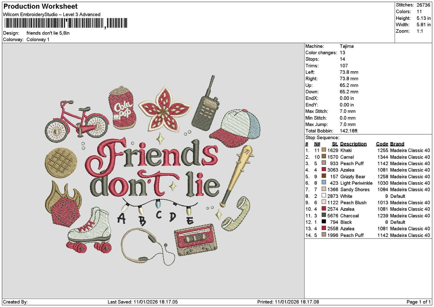 Friendstext 1101 Embroidery File 6 sizes