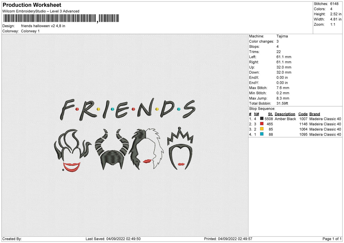 Friends Halloween v2 Embroidery
