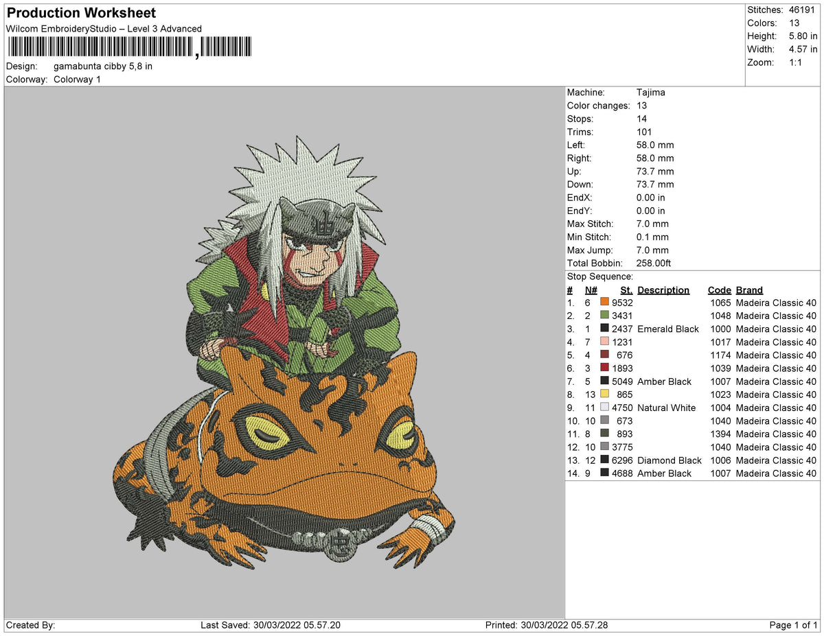 Gamabunta Cibby Embroidery