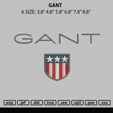 Gant Embroidery File 6 sizes