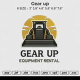 Gear up Embroidery File 6 size