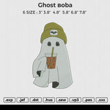 Ghost Boba Embroidery File 6 size