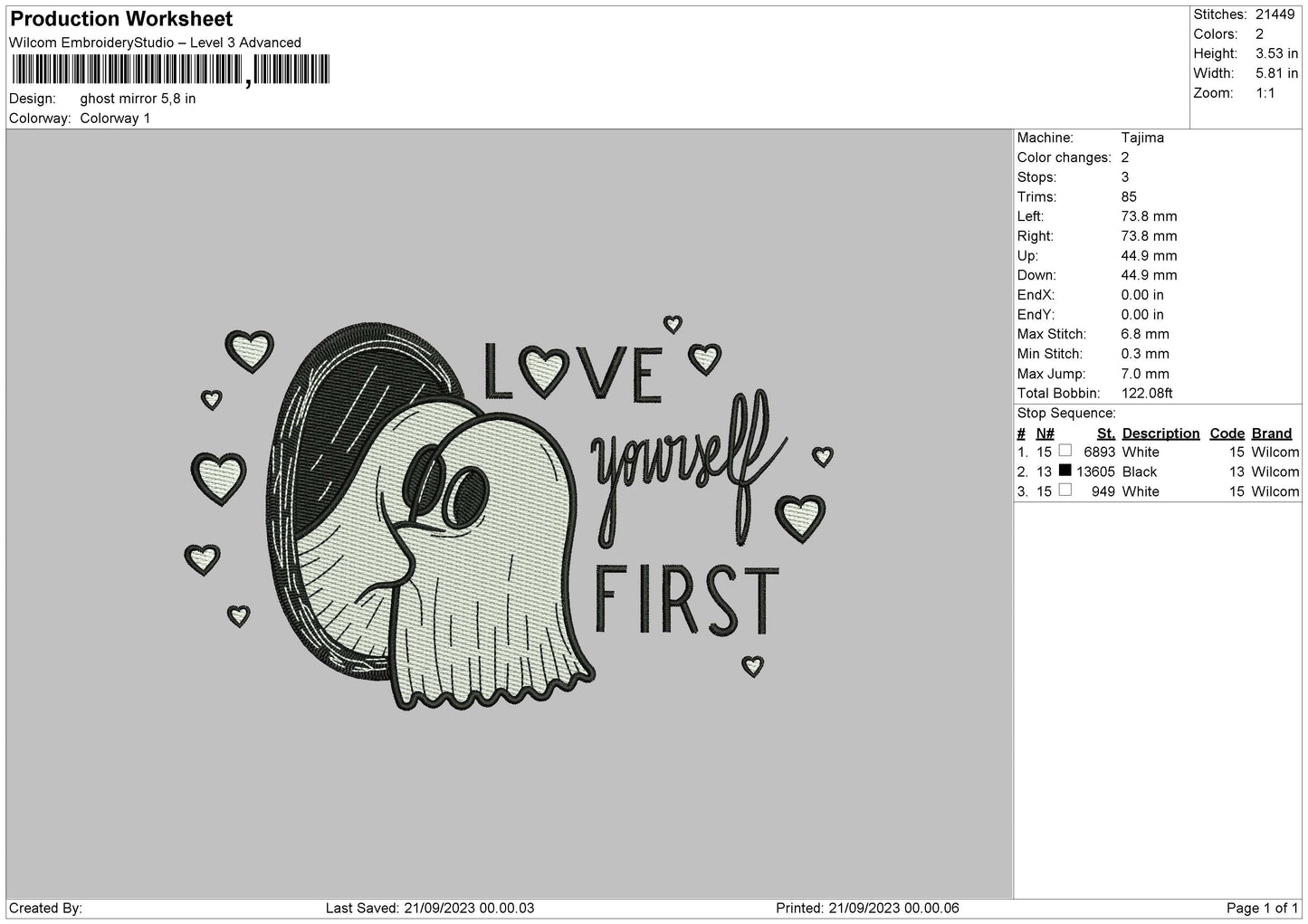 Ghost Mirror Embroidery File 6 sizes