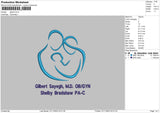 Gilbert Line Embroidery File 6 sizes