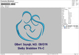 Gilbert Line Embroidery File 6 sizes