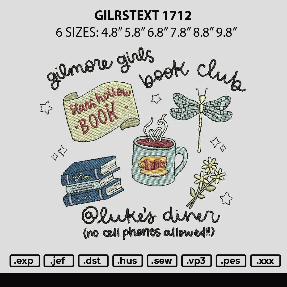 Girlstext 1712 Embroidery File 6 sizes