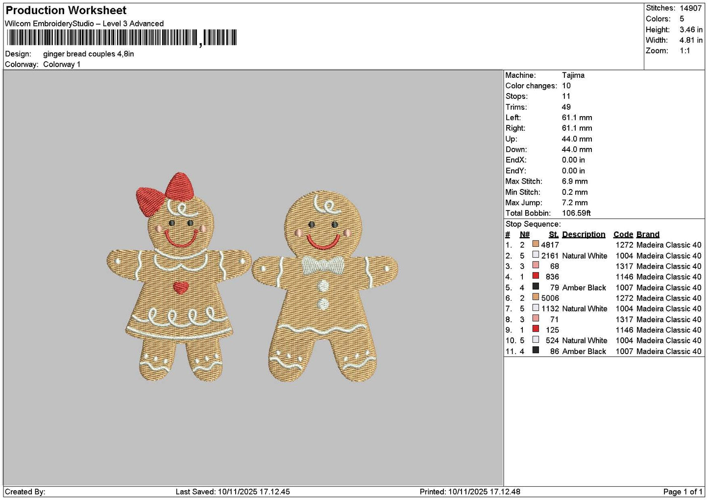 Cookies 1011 Embroidery File 6 sizes