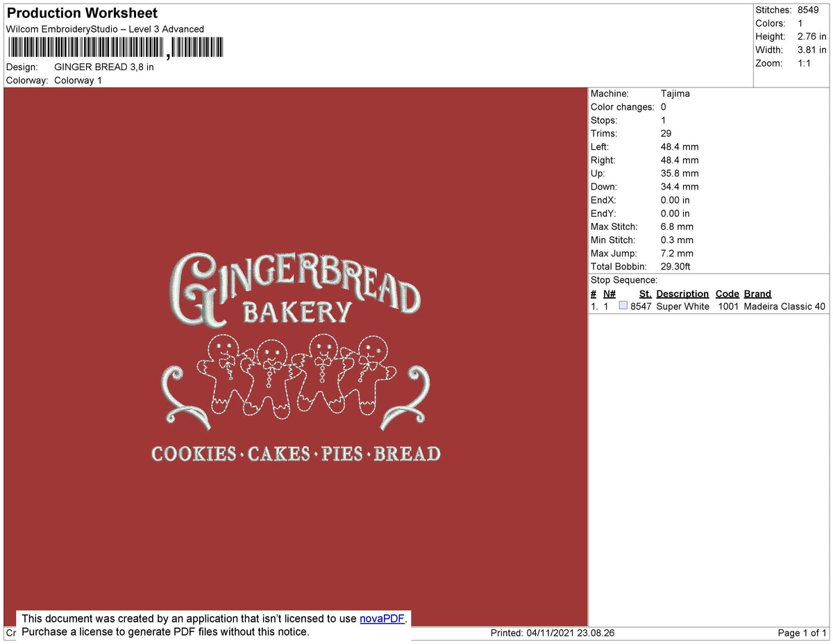 Ginger Bread Embroidery