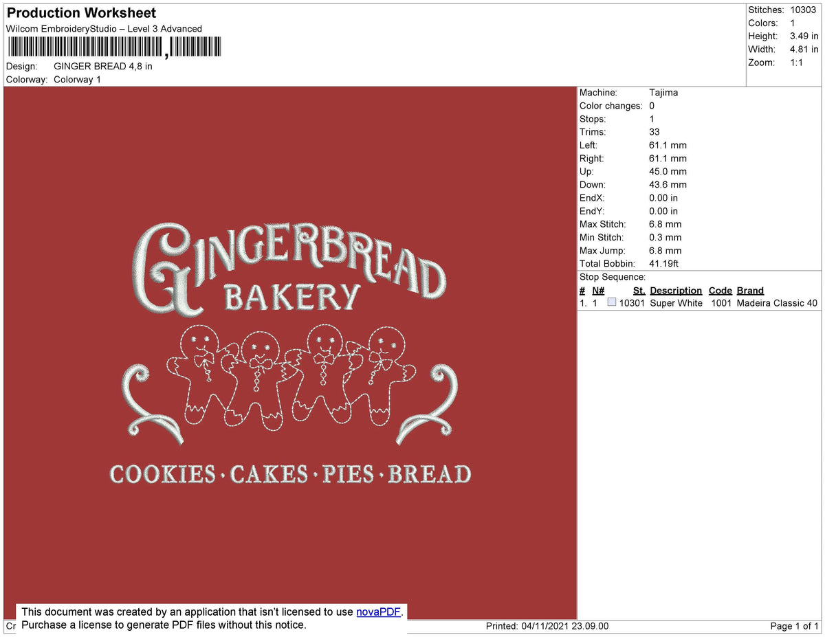 Ginger Bread Embroidery