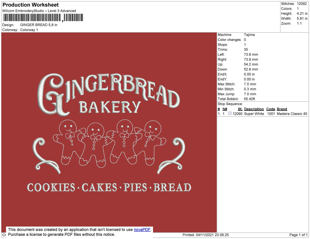 Ginger Bread Embroidery