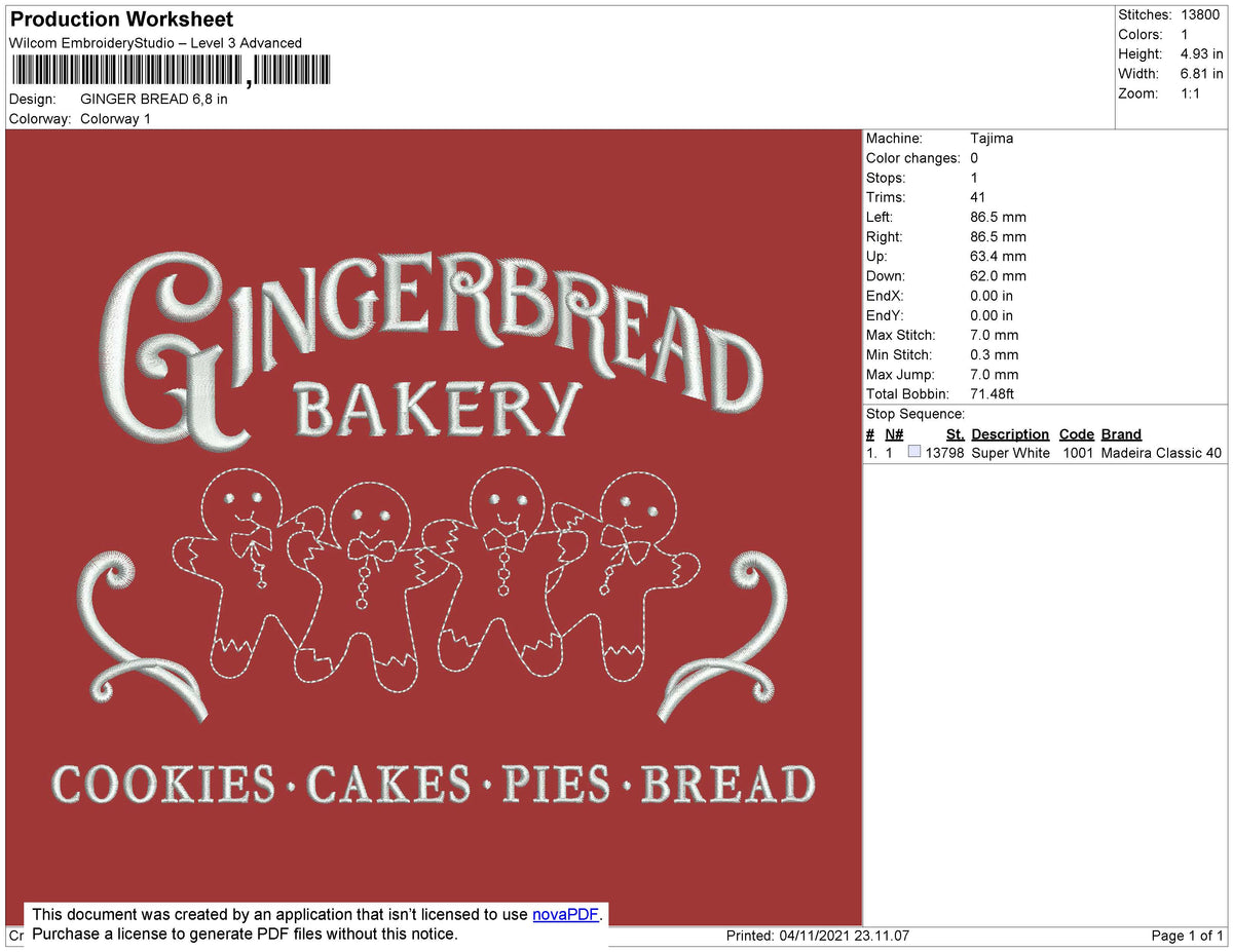 Ginger Bread Embroidery