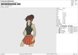 Girl muscle v8 Embroidery File 6 size
