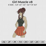 Girl muscle v8 Embroidery File 6 size