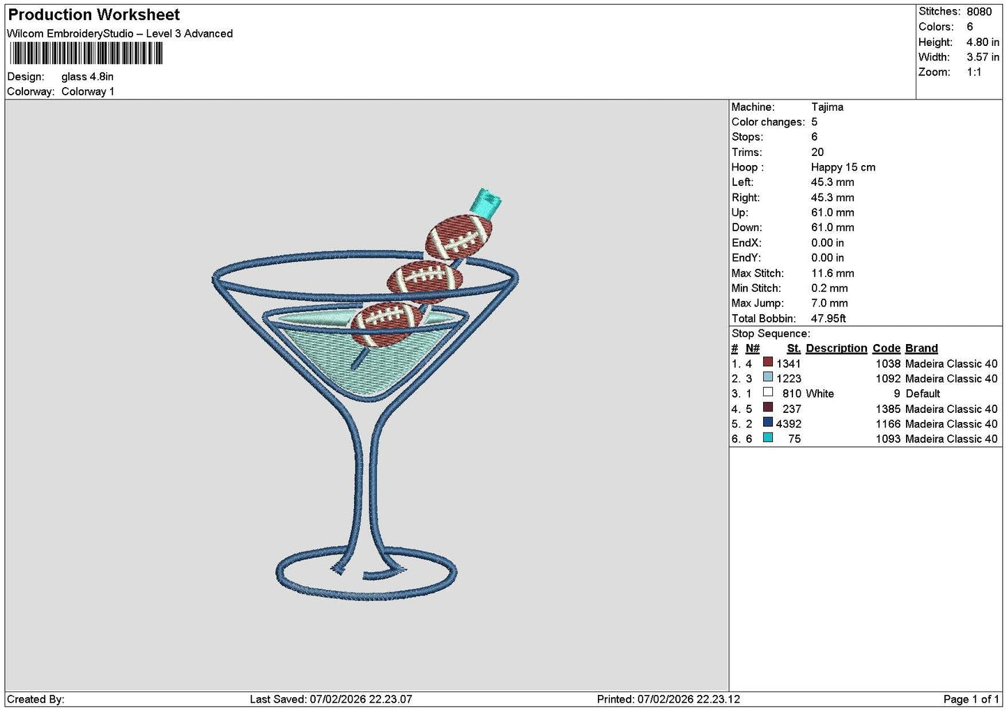 Glass 0702 Embroidery File 6 sizes