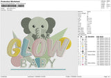 Glow Baby Embroidery File 6 size
