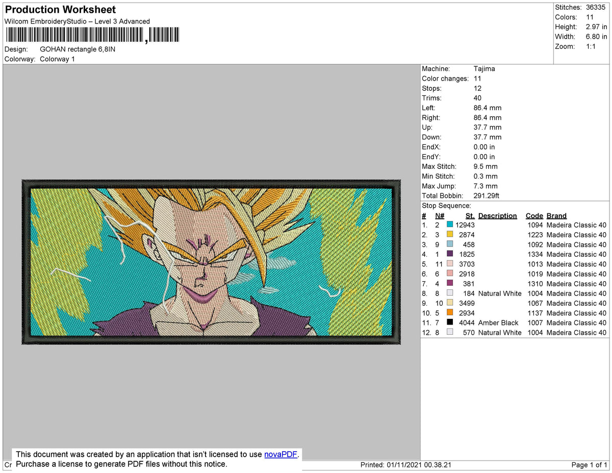 Gohan Rectangle Embroidery