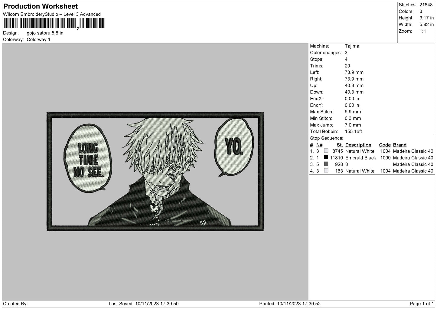 Satoru Rectangle Bw Embroidery File 6 sizes