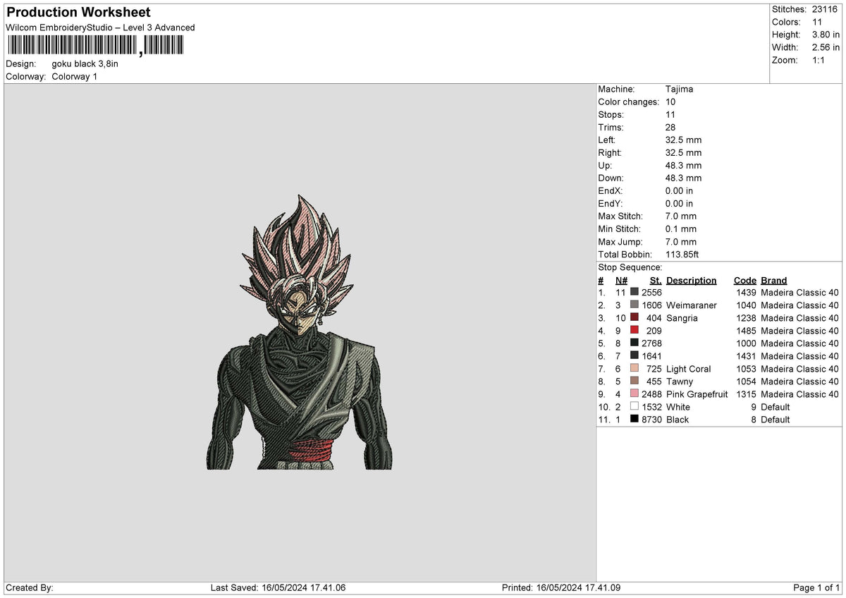 Gokublack Embroidery File 6 sizes