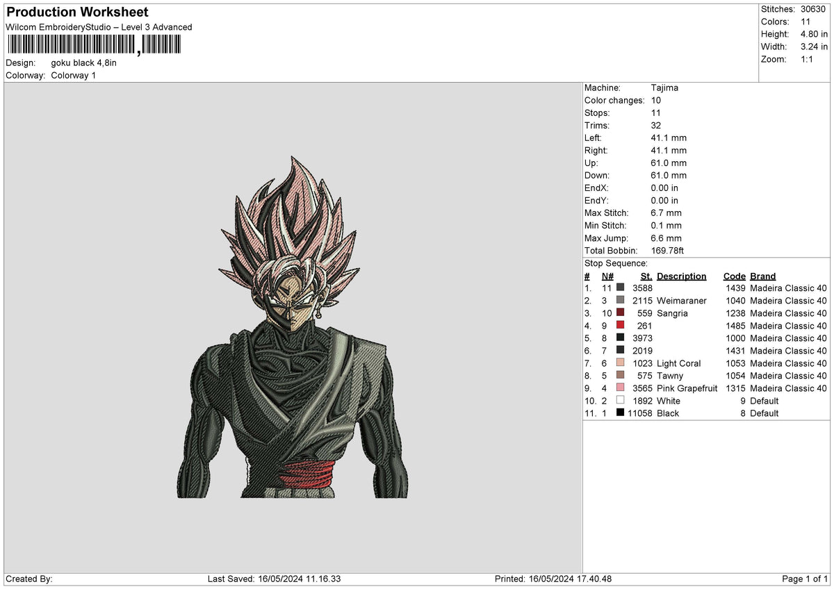 Gokublack Embroidery File 6 sizes