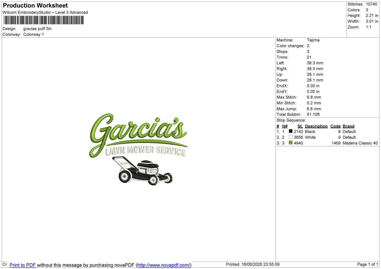 Gracias puff Embroidery File 6 sizes