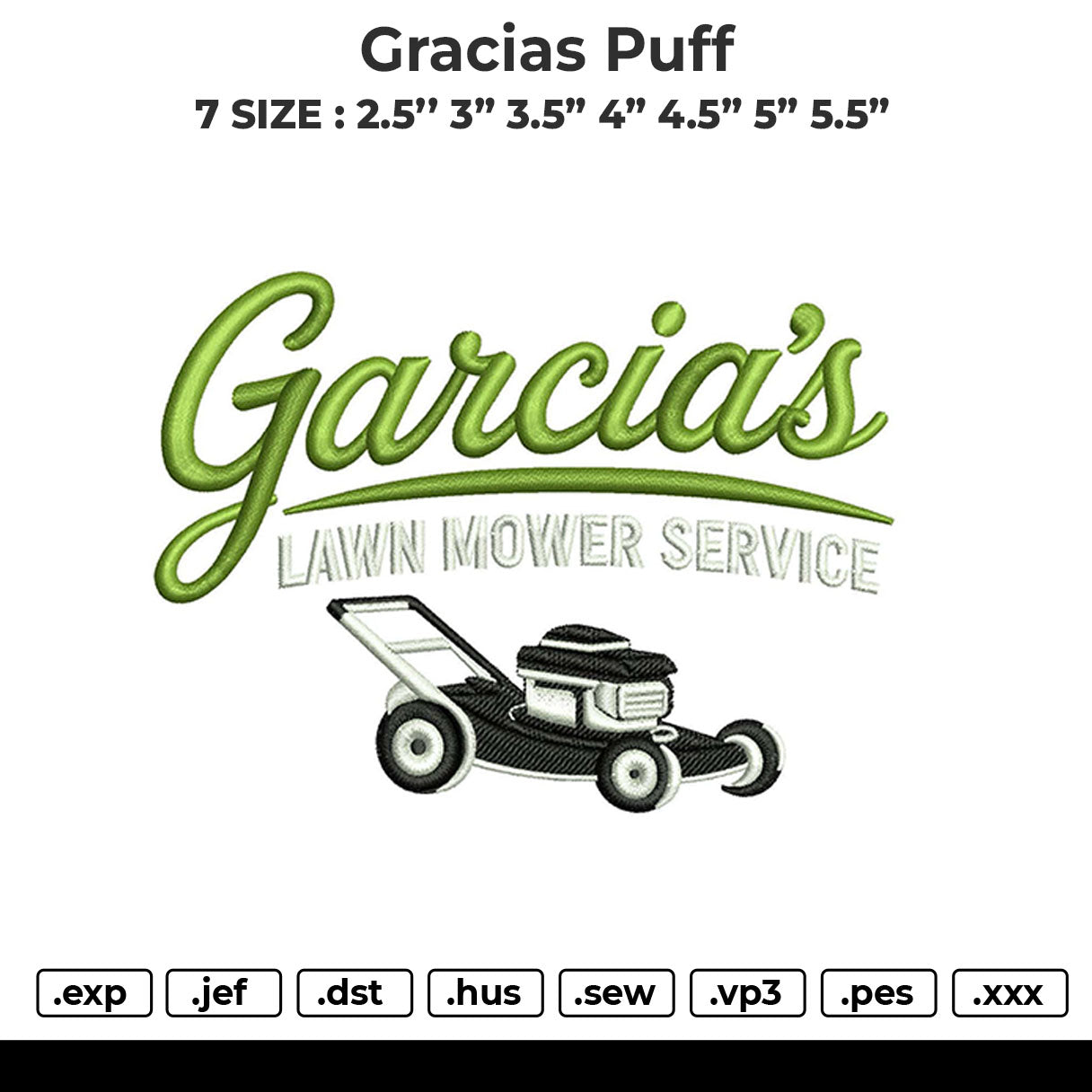 Gracias puff Embroidery File 6 sizes