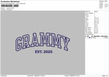 GRAMMY Embroidery File 6 Size