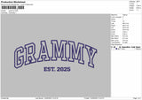 GRAMMY Embroidery File 6 Size