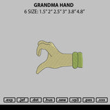 Grandma Hand Embroidery File 6 sizes