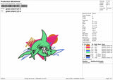 Green Shark Embroidery
