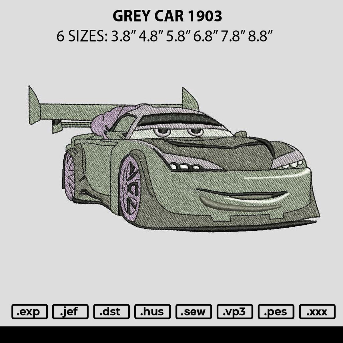 Grey Car 1903 Embroidery File 6 sizes