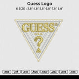 Guess logo Embroidery File 6 size
