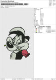 Guffy bite the flower Embroidery File 6 size