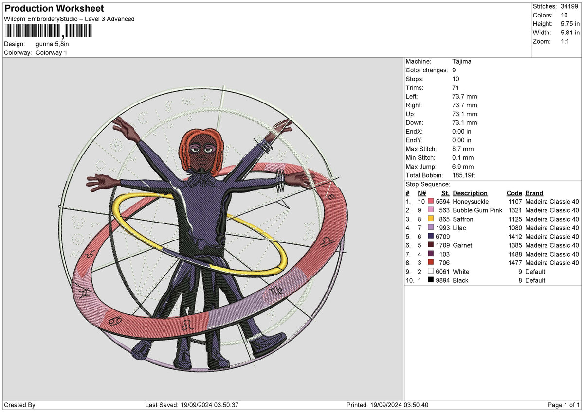 Gunnacircle Embroidery File 6 sizes