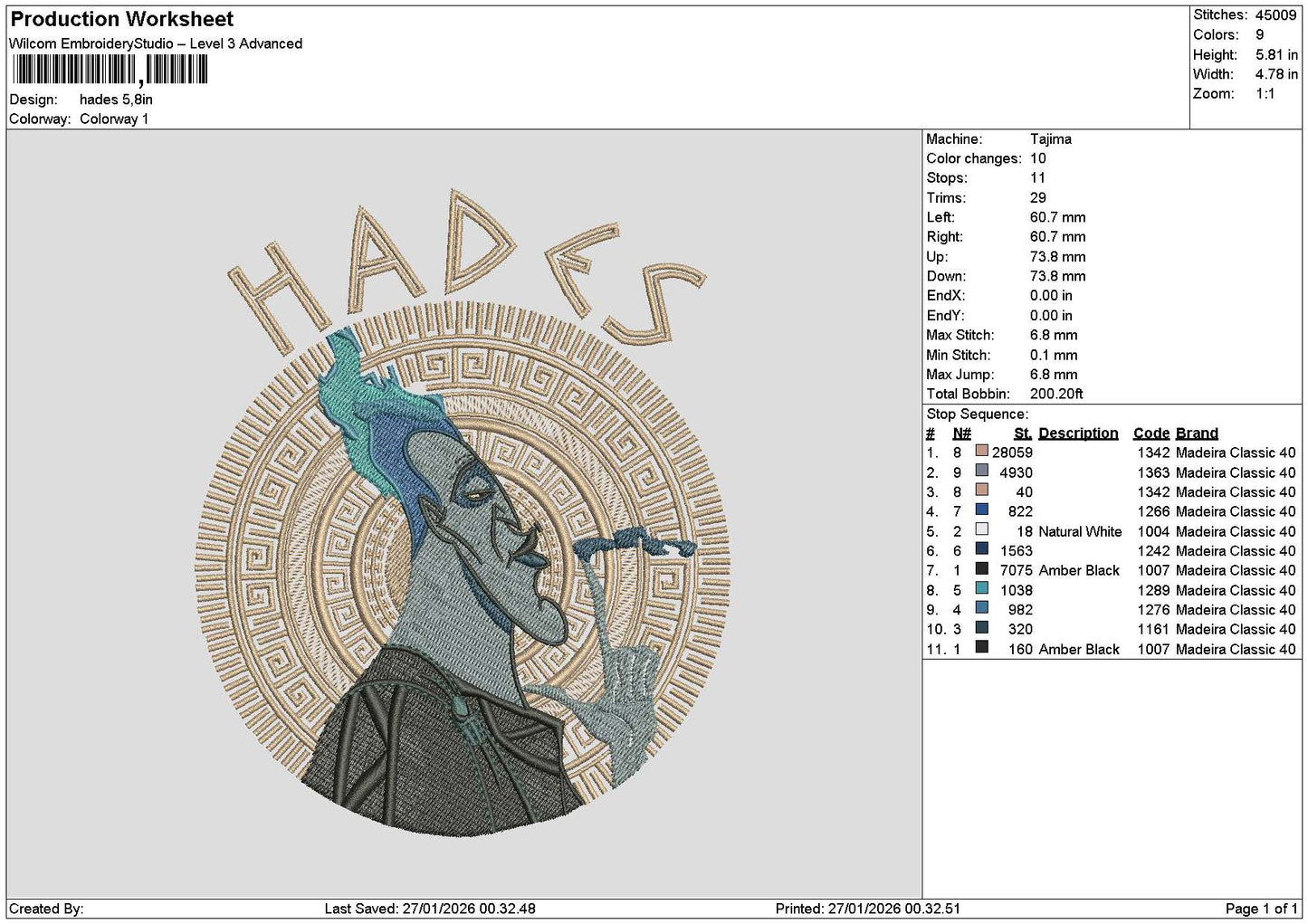 Hadestext Embroidery File 6 sizes