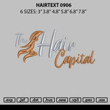 Hairtext 0906 Embroidery File 6 sizes