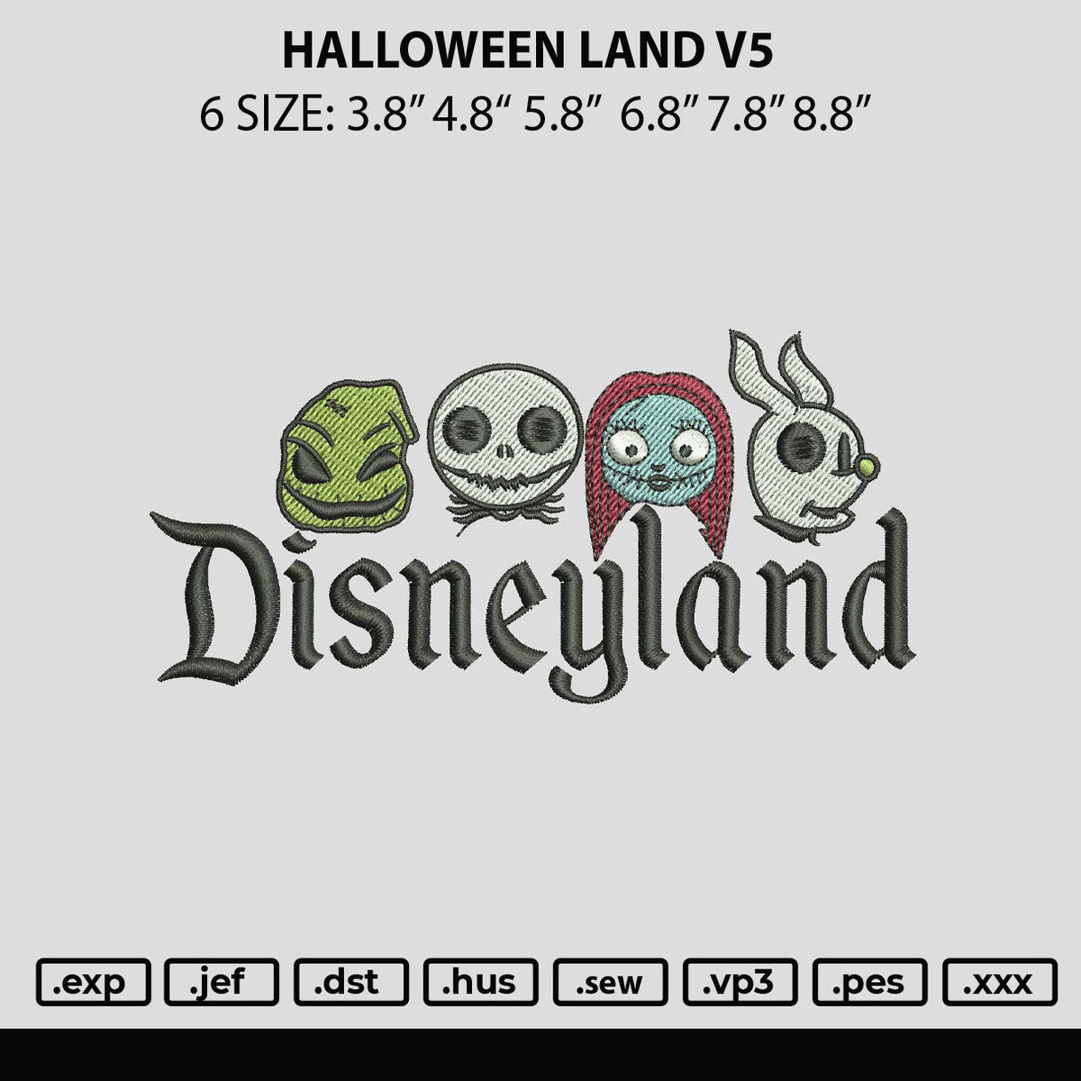 Halloween Land V5 Embroidery File 6 sizes