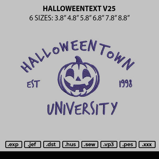 Halloweentext V25 Embroidery File 6 sizes