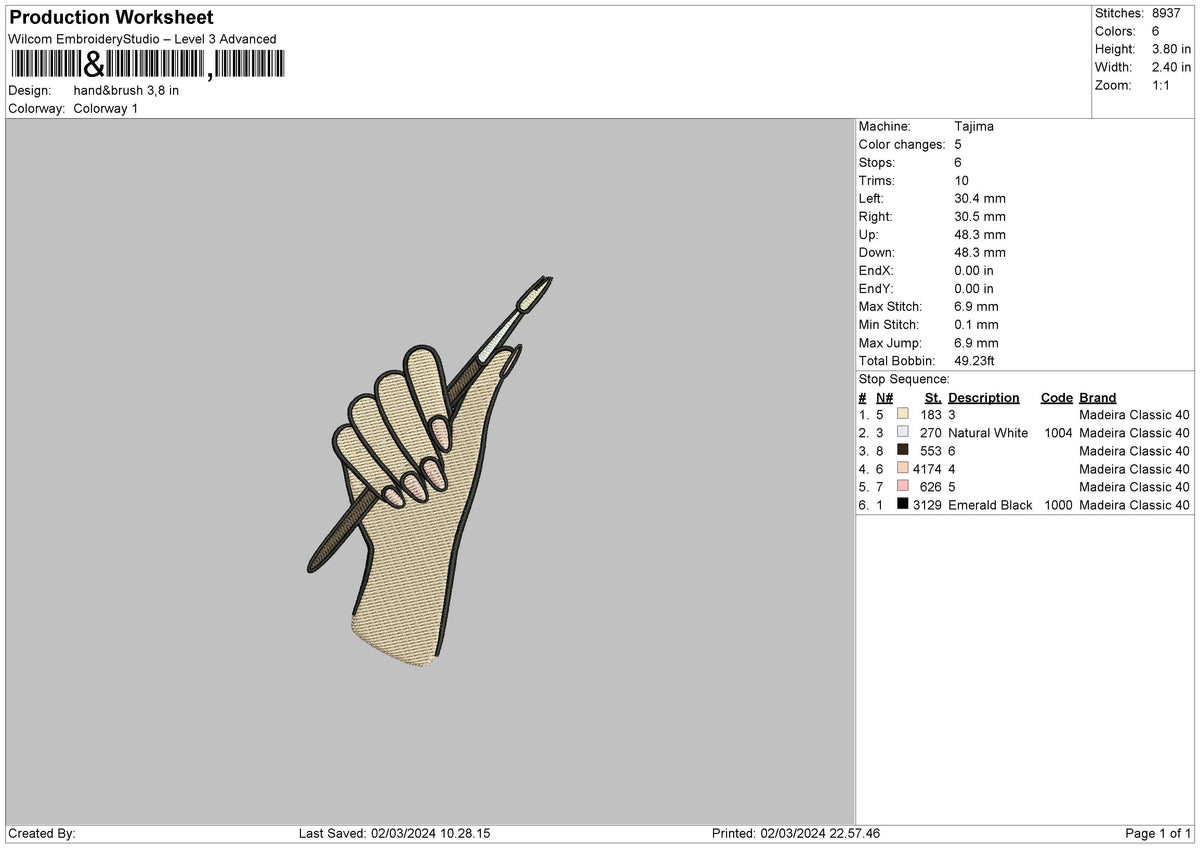 Handbrush V1 V2 Embroidery 2 Files