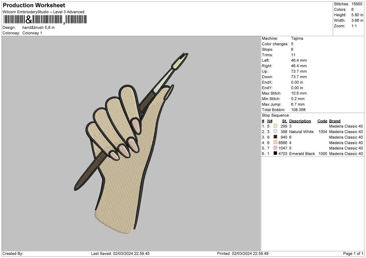 Handbrush V1 V2 Embroidery 2 Files