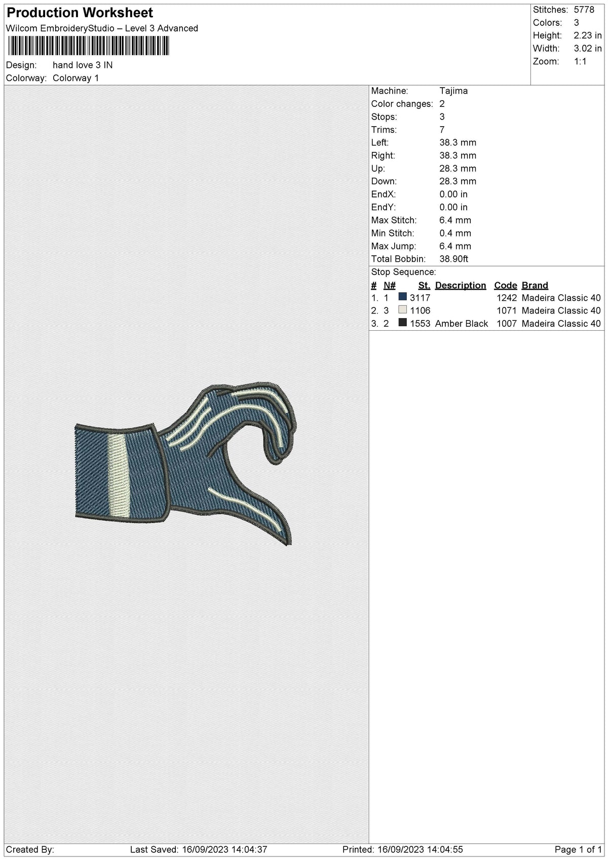 Hand Love Embroidery File 6 size