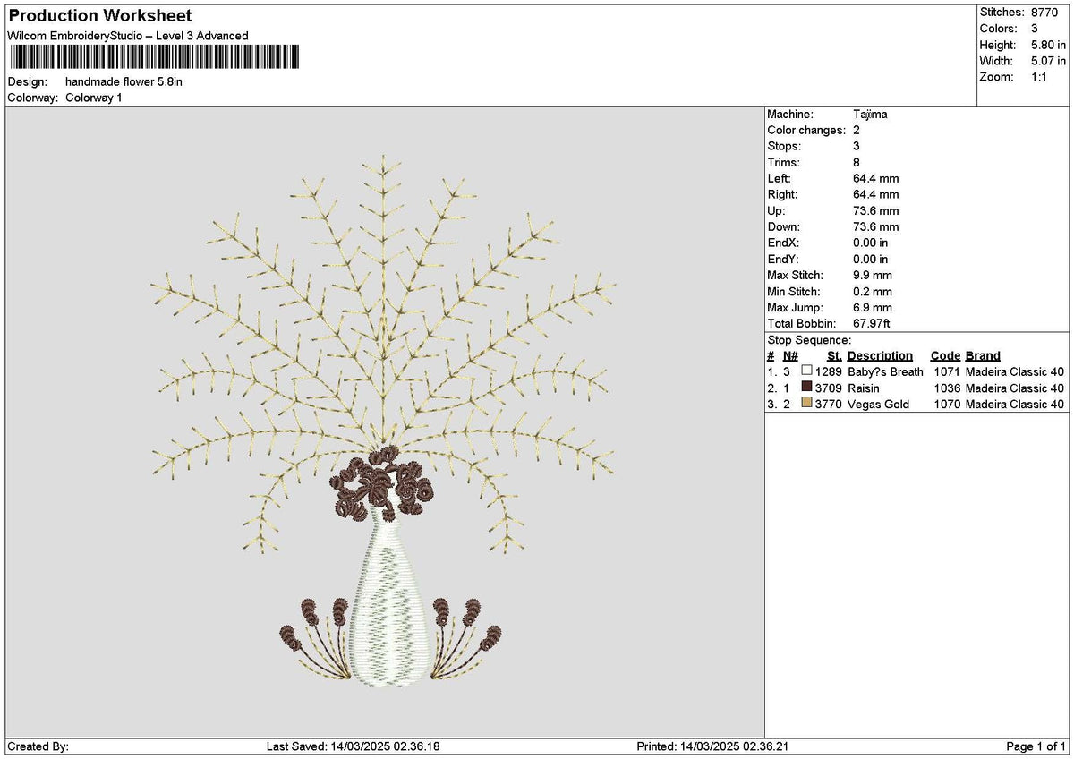 Flower 1403 Embroidery File 6 sizes