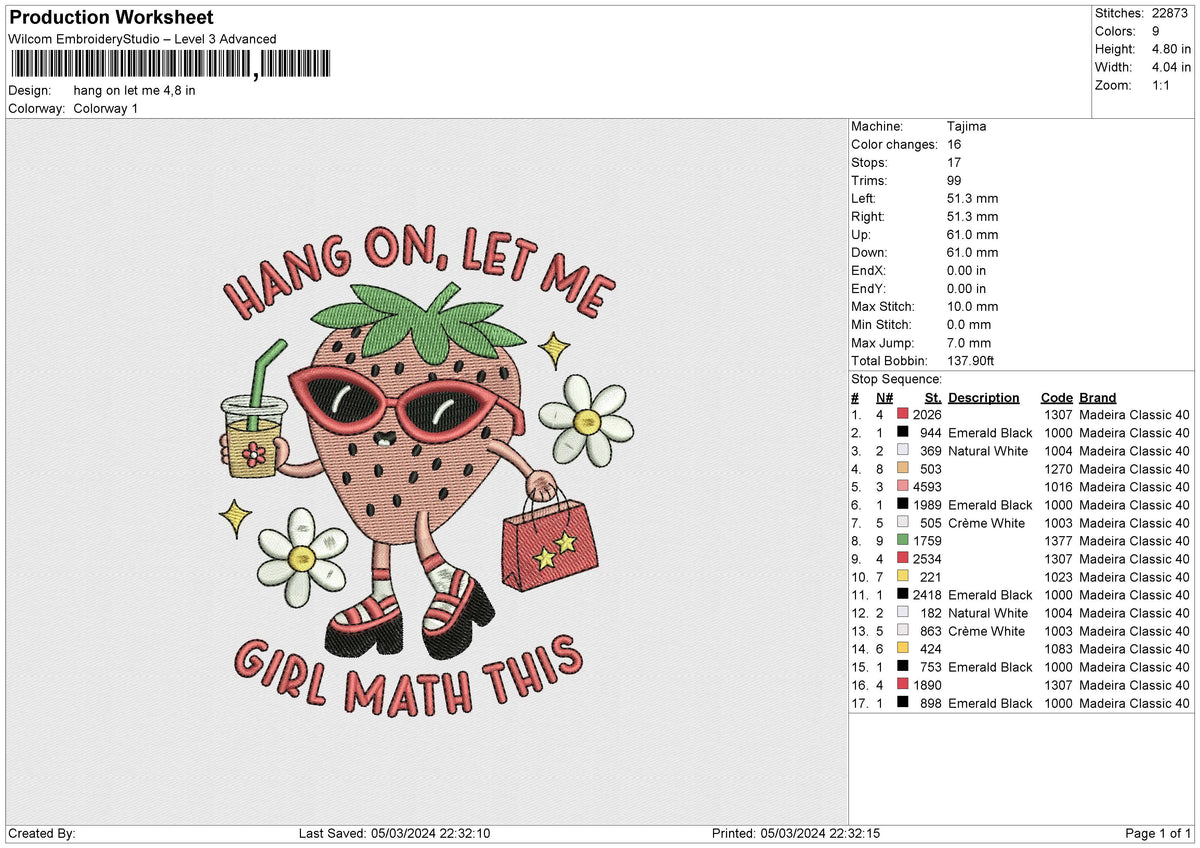 Hang on let me Embroidery File 6 size
