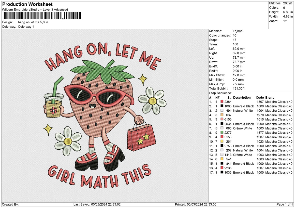 Hang on let me Embroidery File 6 size