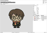 Potter Chibi Embroidery File 6 sizes