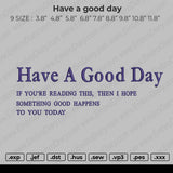 Have a good day Embroidery