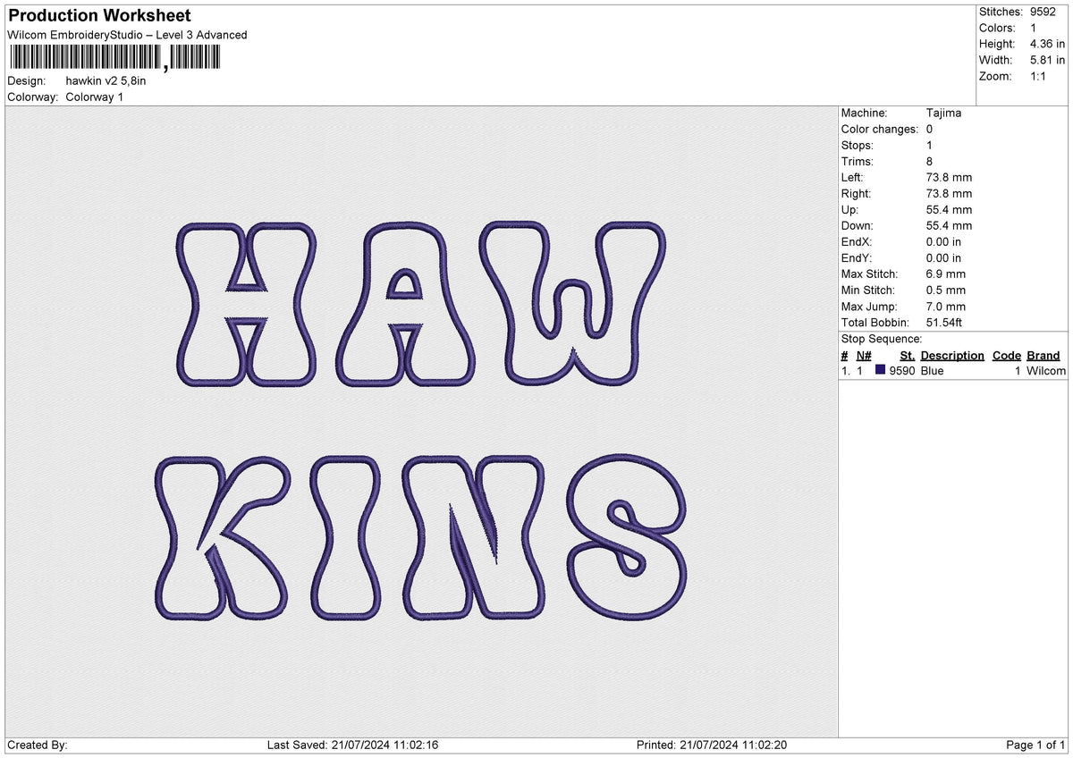 Hawkin v2 Embroidery File 6 size