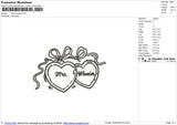 Heart Couple Embroidery File 6 sizes