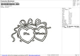 Heart Couple Embroidery File 6 sizes