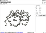 Heart Couple Embroidery File 6 sizes