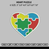 Heart Puzzle Embroidery File 6 sizes